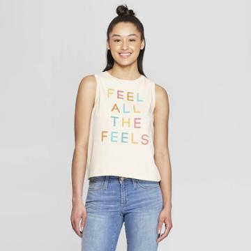 Women's Feel All The Feels Cropped Tank Top - Fifth Sun (juniors') - White