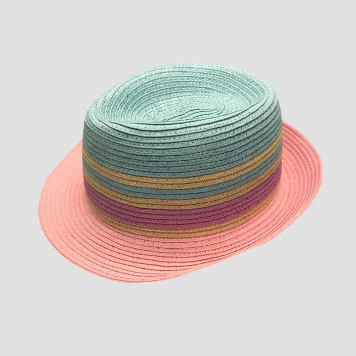 Baby Girls' Striped Fedora - Cat & Jack 12-24m, Pink/blue