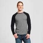 Men's Long Sleeve Sensory Friendly Baseball T-shirt - Goodfellow & Co Black