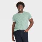 Men's Tall Floral Print Regular Fit Short Sleeve Crew Neck Novelty T-shirt - Goodfellow & Co Green