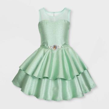 The Princess And The Frog Girls' Disney Tiana Fancy Dress - Green 3 - Disney