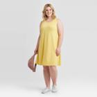 Women's Plus Size Sleeveless Knit Swing Dress - Ava & Viv Yellow X, Women's