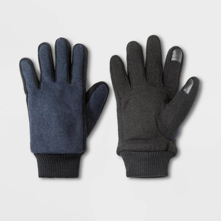 Men's Rib Knit Gloves - Goodfellow & Co Navy M, Men's, Size: