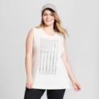 Women's Plus Size Stronger Together Earth Day Graphic Tank Top - Zoe+liv (juniors') White