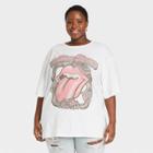 Women's The Rolling Stones Plus Size Short Sleeve Graphic T-shirt Dress - White