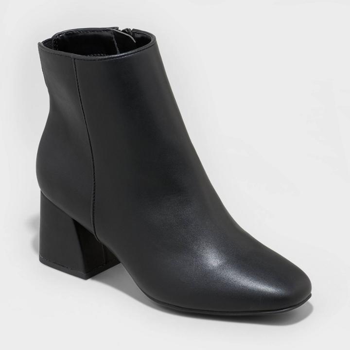 Women's Adele Heeled Dress Boots - A New Day Black