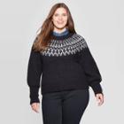 Women's Plus Size Long Sleeve Crewneck Femme Pullover Sweater - Universal Thread Gray