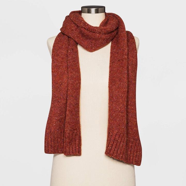 Women's Knit Scarf - Universal Thread Orange/burgundy