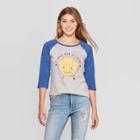Well Worn Women's I Love You A Latke Raglan 3/4 Sleeve Sweatshirt (juniors') - Gray L, Women's,