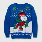 Men's Tall Ugly Holiday Peanuts Sweater - Royal Blue