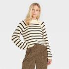 Women's Crewneck Pullover Sweater - Who What Wear Cream Striped Xs, Ivory