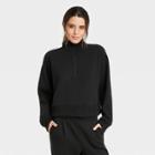 Women's Quarter Zip Sweatshirt - A New Day Black