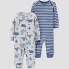 Baby Boys' 2pk Dino Coveralls - Just One You Made By Carter's Gray/blue Newborn