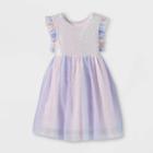 Toddler Girls' Adaptive Abdominal Access Short Sleeve Tutu Dress - Cat & Jack Purple
