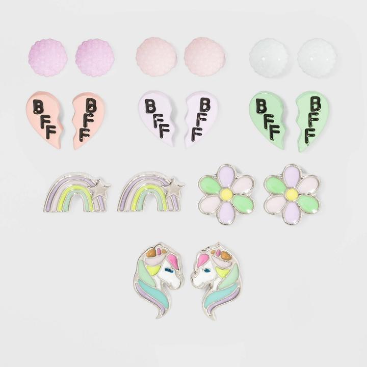 Girls' 9pk Heart Stone And Butterfly Set Earrings - Cat & Jack , Women's,