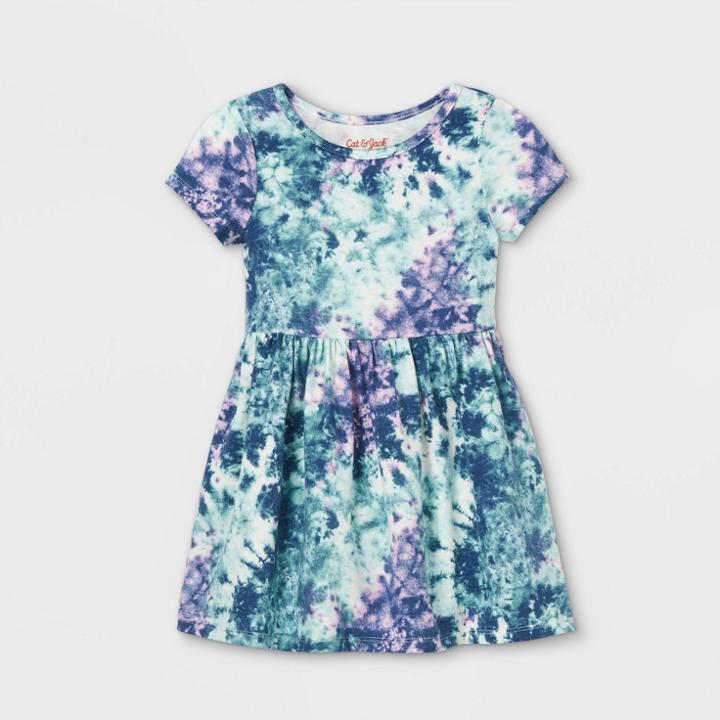 Toddler Girls' Knit Short Sleeve Dress - Cat & Jack Blue
