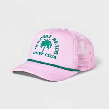 Women's Newport Beach Trucker Hat - Mighty Fine Neon Pink