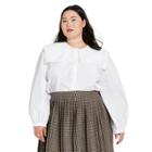 Women's Plus Size Long Sleeve Oversized Square Collared Blouse - Sandy Liang X Target White