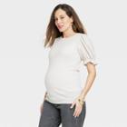 Puff Short Sleeve Maternity Shirt - Isabel Maternity By Ingrid & Isabel Beige