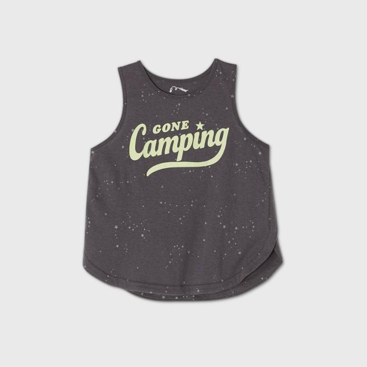 Girls' Glow In The Dark Tank Top - Art Class Gray