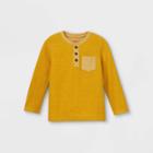 Toddler Boys' Double Knit Henley Long Sleeve T-shirt - Cat & Jack Yellow