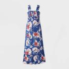 Maternity Floral Print Sleeveless Smocked Dress - Isabel Maternity By Ingrid & Isabel Navy Xs, Women's, Blue