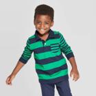Oshkosh B'gosh Toddler Boys' Long Sleeve Stripe T-shirt - Green 12m, Toddler Boy's, Green Black
