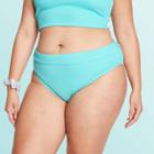Women's Plus Size High-waist Puckered Bikini Bottom - Stoney Clover Lane X Target Blue