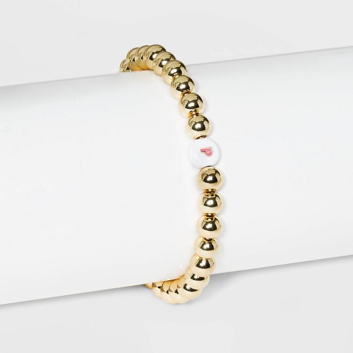 Sugarfix By Baublebar Initial 'p' Stretch Bracelet - Gold