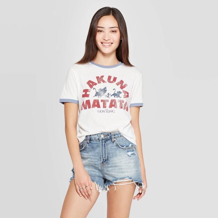 Target Women's Hakuna Matata Short Sleeve Graphic T-shirt (juniors') - White