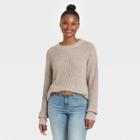 Women's Crewneck Textured Pullover Sweater - Universal Thread Gray