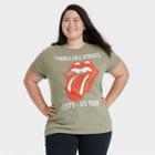 Women's The Rolling Stones Plus Size Logo Short Sleeve Graphic T-shirt - Green