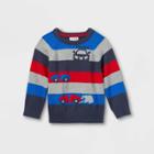 Toddler Boys' Cars Striped Pullover Sweater - Cat & Jack Navy