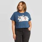 Women's Disney Fav Fab Chilling Plus Size Short Sleeve Cropped T-shirt (juniors') - Blue 1x, Women's,