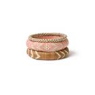 Set Of 3 Cotton Jewelry Bangles Brown/pink - All Across Africa