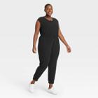 Women's Plus Size Short Sleeve Jumpsuit - All In Motion Black