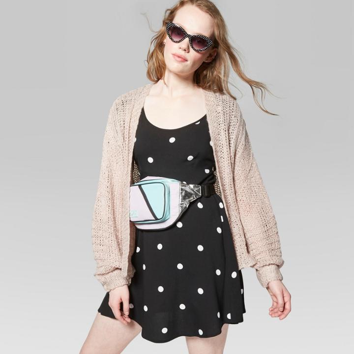 Women's Crop Cardigan With Billow Poet Sleeve - Wild Fable Pink