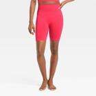 Women's Seamless Ribbed Bike Shorts - All In Motion Cherry Red