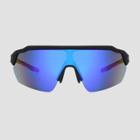 All In Motion Men's Blade Rubberized Sport Sunglasses With Mirrored Lenses - All In