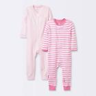 Baby 2pk Waffle Romper - Cloud Island Pink