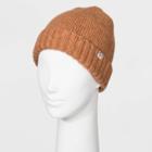Women's Knit Cuffed Beanie - Universal Thread Orange One Size, Women's, Pumpkin Brown