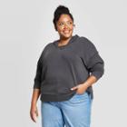 Women's Plus Size Long Sleeve Fleece Hoodie Sweatshirt - Universal Thread Gray 2x, Women's,