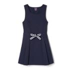 French Toast Girls' Uniform Jumpsuit With Bow - Navy