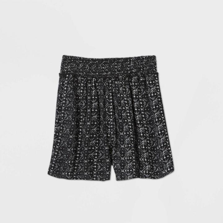 Girls' Smocked Waist Shorts - Art Class Black