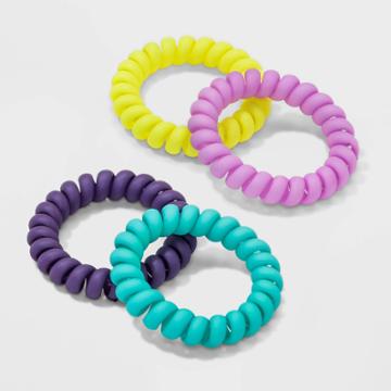 Matte Finish Phone Cord Pony Holder Set 4pk - Wild Fable ,