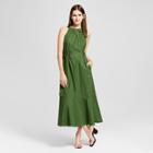 Women's High Neck Belted Midi Dress - Mossimo Green