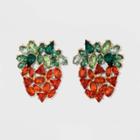 Sugarfix By Baublebar Crystal Strawberry Stud Earrings - Red, Women's