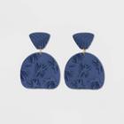 Embossed Texture Sprayed Geometric Drop Earrings - Universal Thread Blue