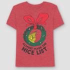 Men's The Grinch Short Sleeve Graphic T-shirt - Heathered Red