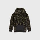 Boys' Camo Print Sherpa Hoodie - Art Class Green/gray